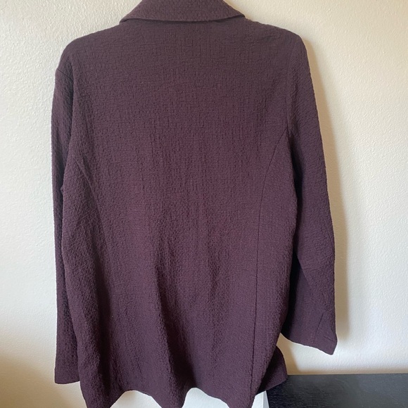 EILEEN FISHER Women’s Notch Collar Jacket Open Blazer in Plum Size M Business - Picture 5 of 8